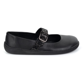 Ballerinas femeninos descalzos Olivier 1770pol de cuero con hebilla negra negro