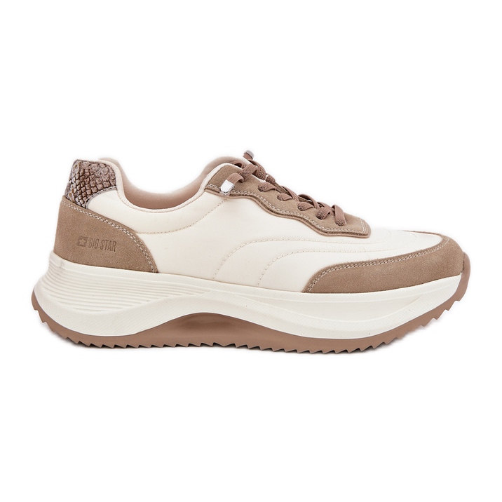 Big Star Zapatillas de ante femeninas en la gran estrella RR274A344 Sistema de beige de alta polla