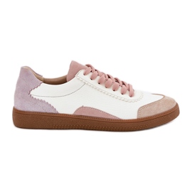 Zapatillas de cuero para mujeres Zazoo N1220 White blanco