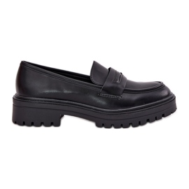 Evento Mocasines de mujer clásicos con cuero ecológico negro