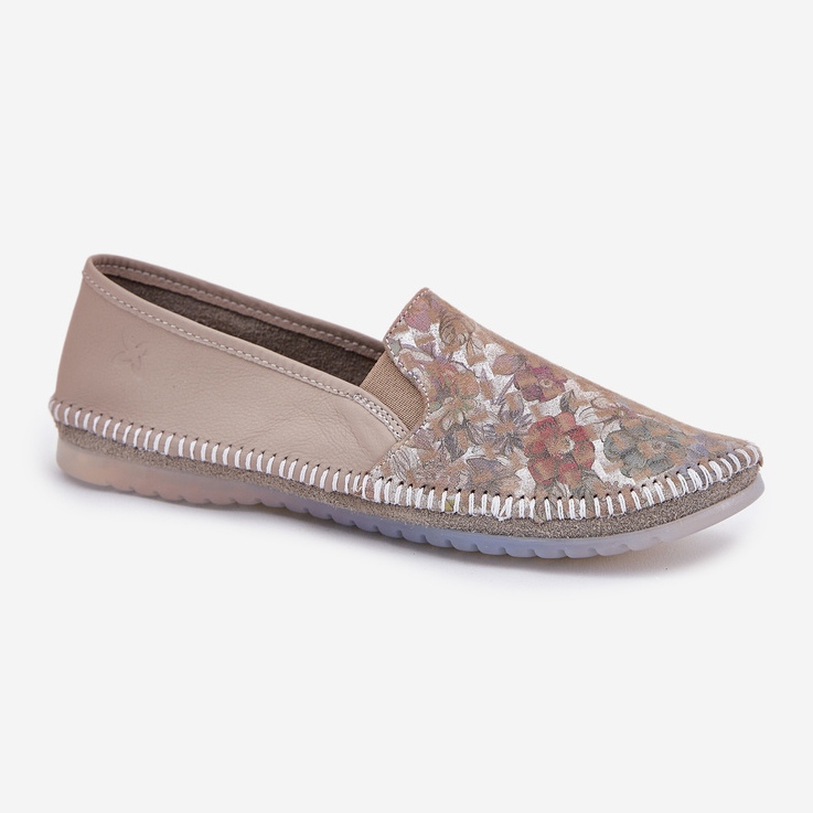 Ballerinas de cuero estampado Maciejka T3512-73 beige