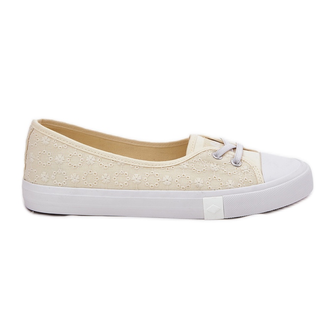 Zapatillas de zapatillas con bordado con bordado Lee Cooper LCW-25-31-3445L beige