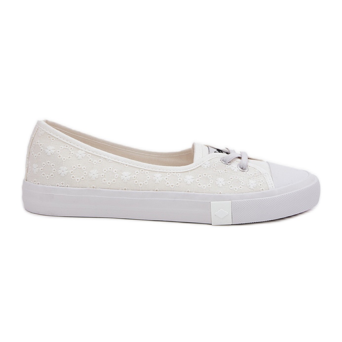 Zapatillas de zapatillas de zapatillas con bordado Lee Cooper LCW-25-31-3447L White blanco