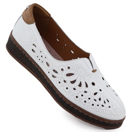 Evento Zapatos de cuero para mujeres abiertos en la elevación del White Evalo 7007 blanco