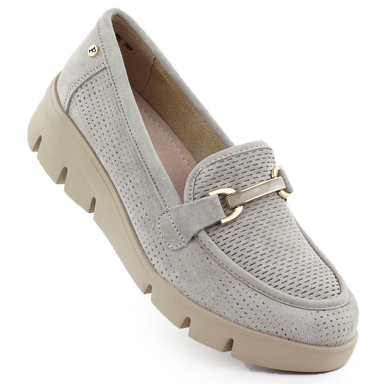 Zapatos de cuero para mujeres para bodas Filippo 7002 beige