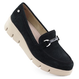 Zapatos de cuero para mujeres para bodas Black Filippo 7002 negro
