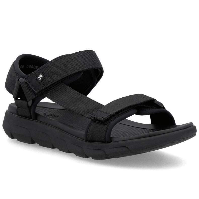 Sandalias masculinas negras de velcro Rieker 20850-00 negro