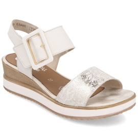 Sandalias de cuero cómodas para velcro, remonte D6453-61 velcro blanco