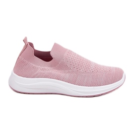Zapatillas deportivas sin cordones de tela para mujer, rosa