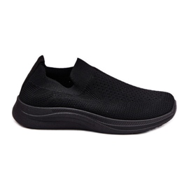 Zapatos deportivos sin cordones de tela negra para mujer negro