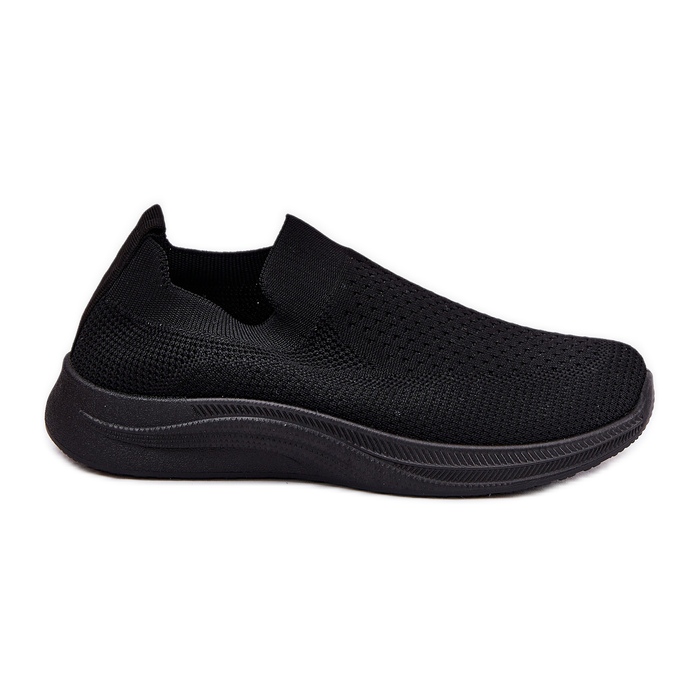 Zapatos deportivos sin cordones de tela negra para mujer negro