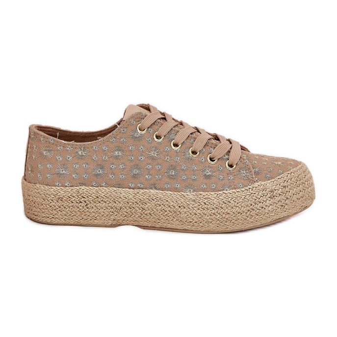 Zapatillas de zapatillas móviles en la plataforma con Lee Cooper LCW-25-08-3646L Caza de color caqui beige