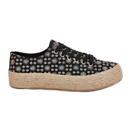 Zapatillas de zapatillas para mujeres en la plataforma con Lee Cooper LCW-25-08-3647L Black Braid negro