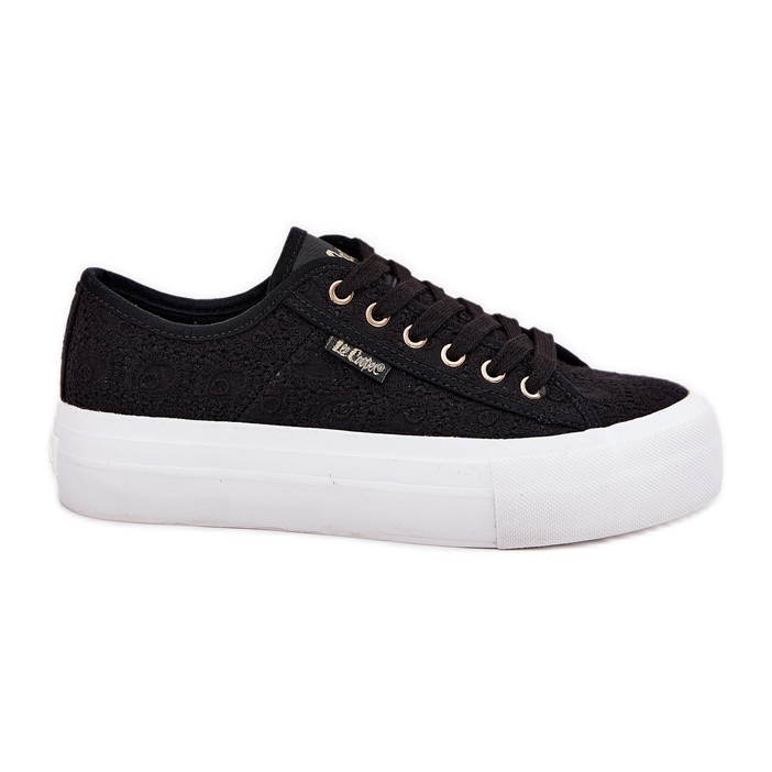 Zapatillas para mujeres con encaje lee cooper lcw-25-31-3439l negro