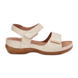 Evento Cómodas sandalias de velcro para mujeres dorado