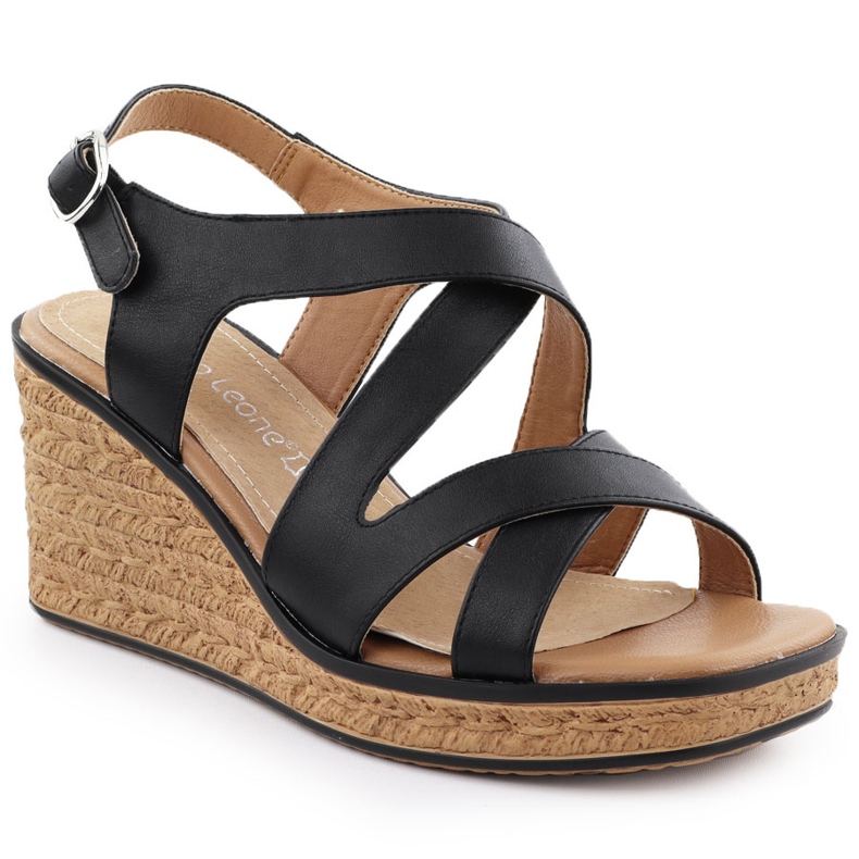 Sandalias para mujeres en cuñas negras Sergio Leone SK223 negro