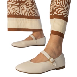 Bailarinas beige femeninas con hebilla