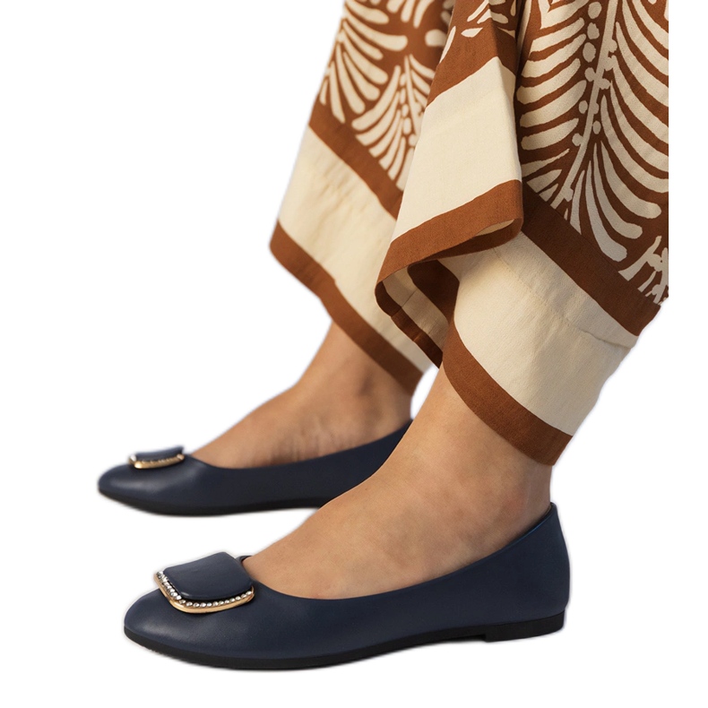 Ballerinas de mujeres azul marino con circones