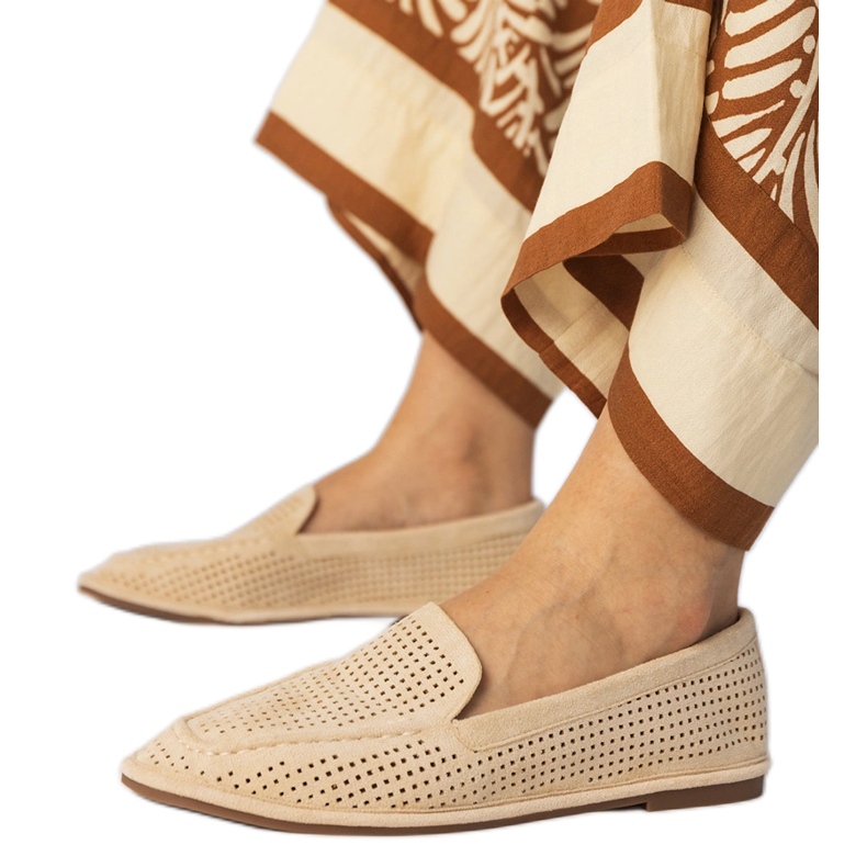 Mocasines abiertos beige de Ekozamszu
