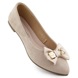 Potocki Ballerinas femeninas con un beige beige de arco BB23310