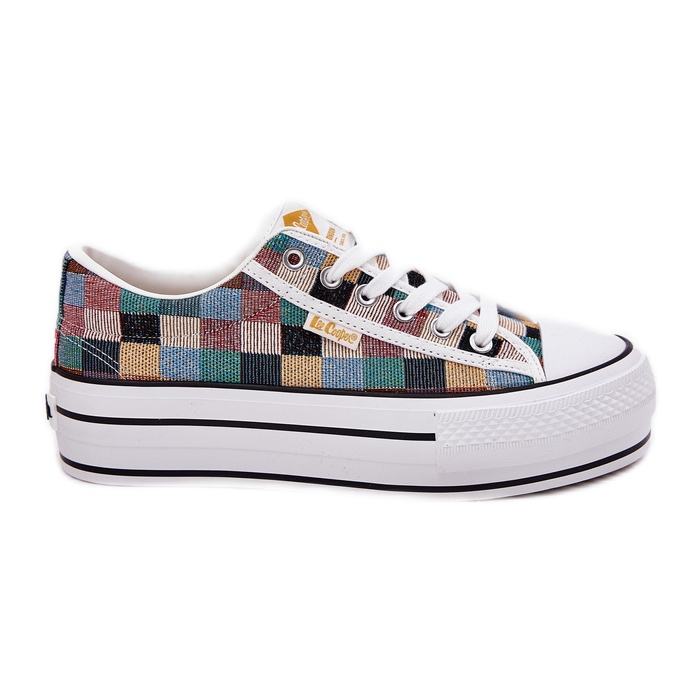 Zapatillas de deporte femeninas estampadas en la plataforma multicolor de Lee Cooper LCW-25-31-3441L beige