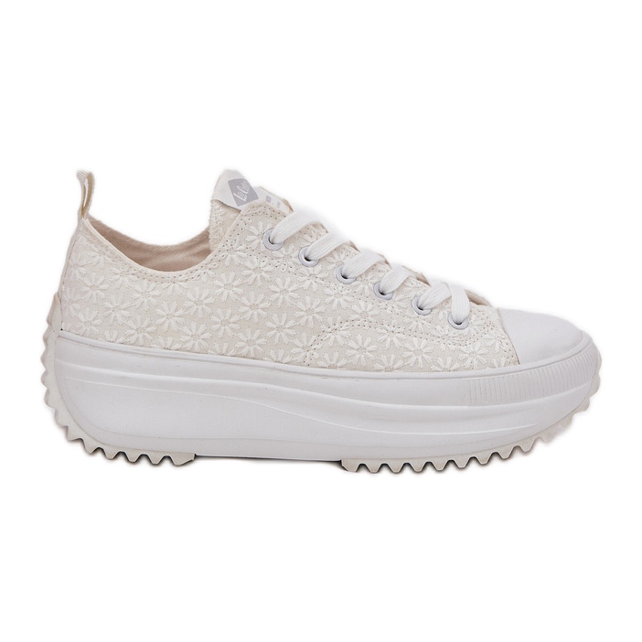Zapatillas para mujeres con bordados en la plataforma Lee Cooper LCW-25-31-3465L White blanco