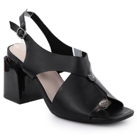 Sandalias de mujeres en la publicación decorativa Black Vinceza 62238 negro