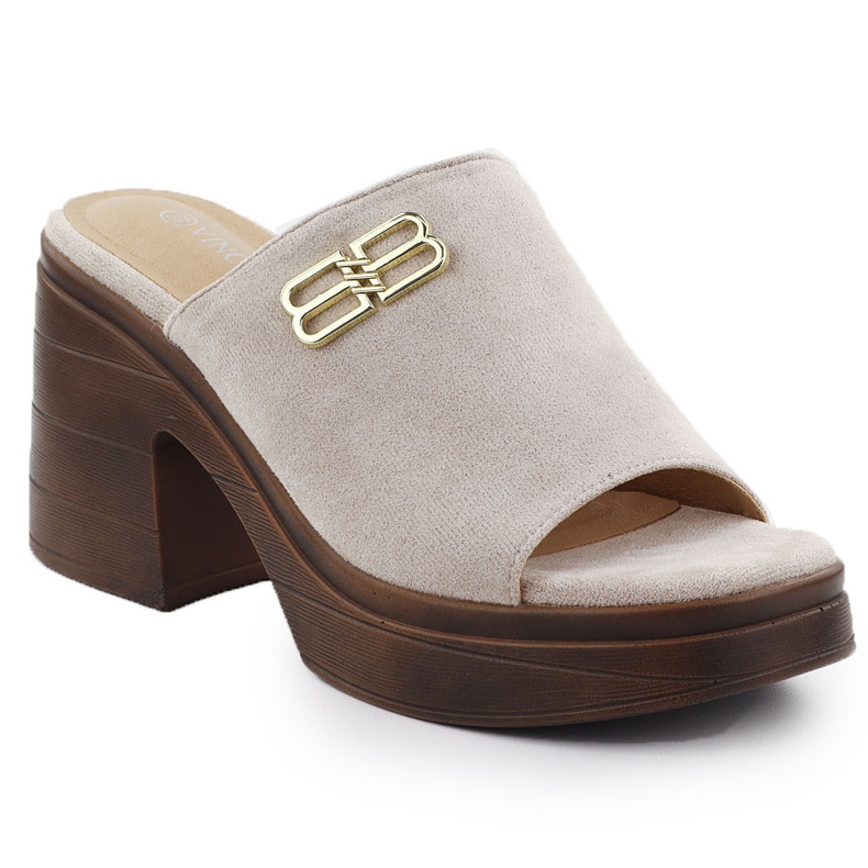 Vinceza Zapatillas para mujeres en el pilar beige vincza 17400