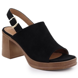 Sandalias de gamuza para mujeres en Black Potocki Post 54313 negro Sandalias de gamuza para mujeres en Black Potocki Post 54313 negro