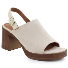 Sandalias de gamuza para mujeres en la publicación beige Potocki 54313