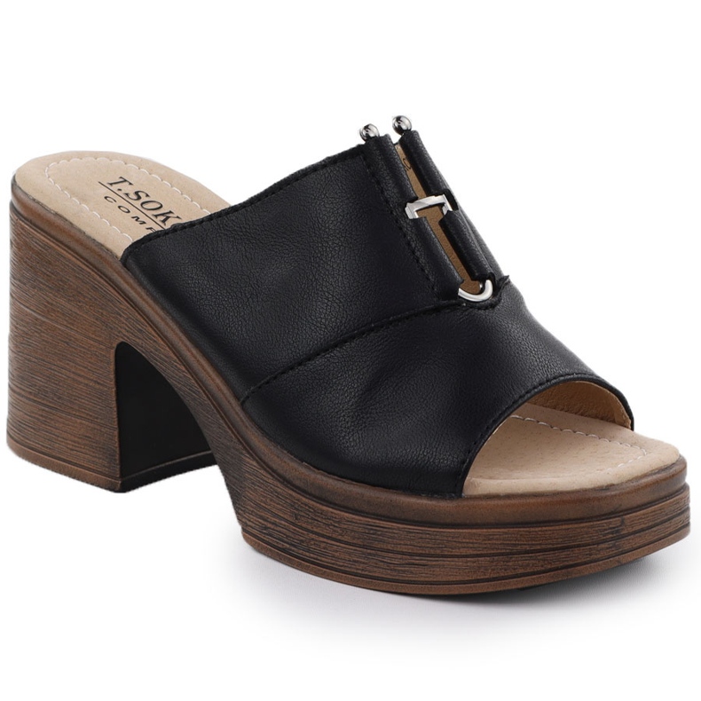 Flip de cuero para mujeres en la publicación negra T.Sokolski L25-13 negro