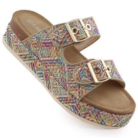Zapatillas sobre una suela gruesa con abrazaderas T.Sokolski L25-322 multicolor
