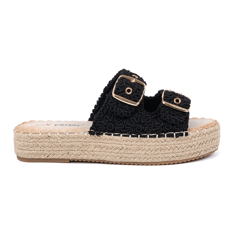 Seastar Chanclas negras en la plataforma con hebillas negro Seastar Chanclas negras en la plataforma con hebillas negro