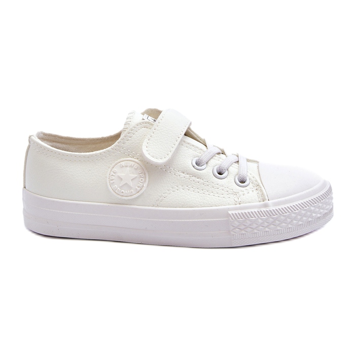 News Zapatillas Infantiles de Piel con Velcro, Blanco