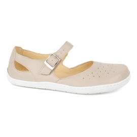 Barefoot Barefoot Women's Olivier 1284 - Zapatos de cuero con hebilla para las estilizaciones de beige todos los días y elegantes