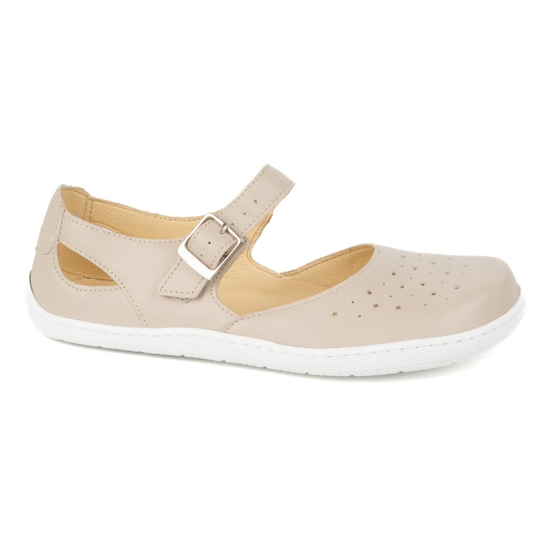 Barefoot Barefoot Women's Olivier 1284 - Zapatos de cuero con hebilla para las estilizaciones de beige todos los días y elegantes
