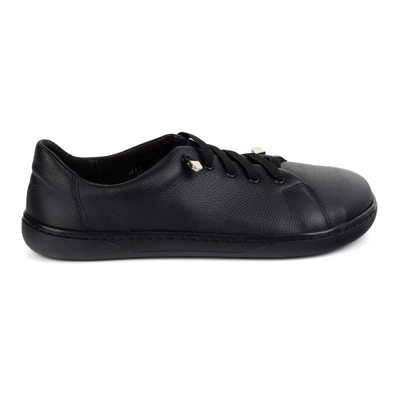 WASAK Zapatos descalzos de mujer cuero minimalista 0771W guisantes negros