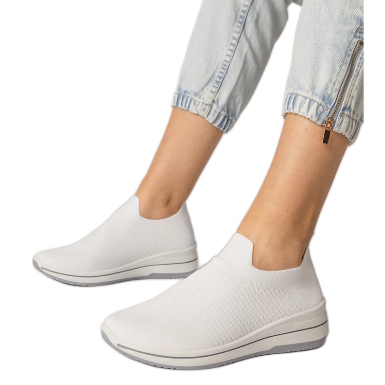 Zapatillas deportivas sin cordones blancas blanco