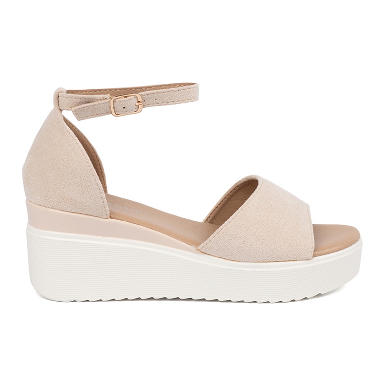Seastar Light -Beige Sandalias para mujeres en una cuña blanca