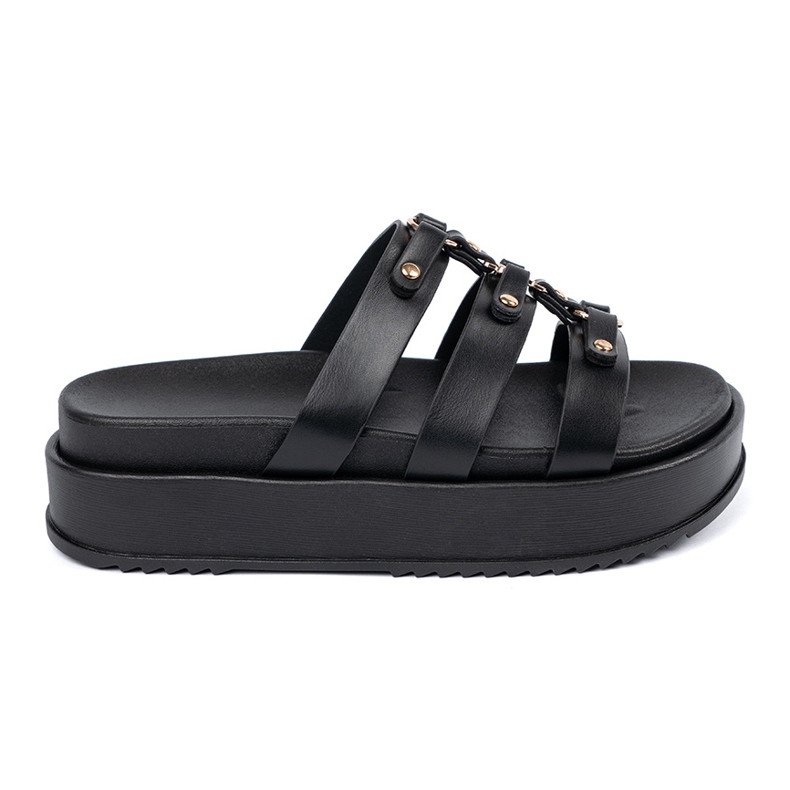 Seastar Chanclas de plataforma mujer negras negro
