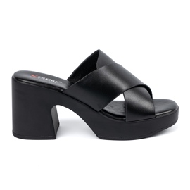 Seastar Mules negros de tacón alto