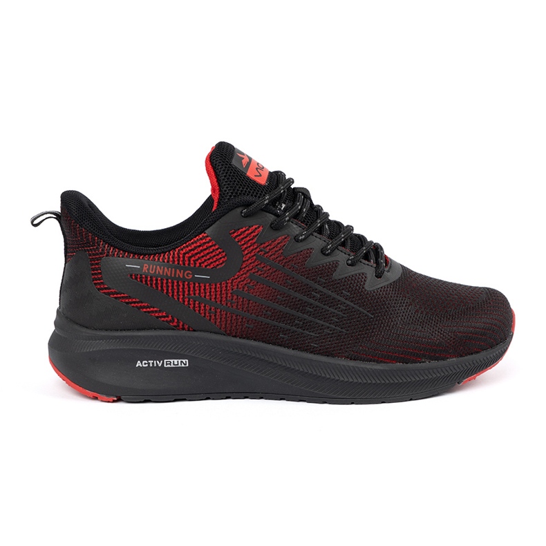 Zapatillas negras y rojas para correr negro