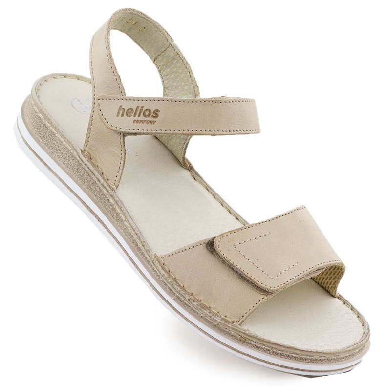 Sandalias de cuero para mujeres para beige helios 155