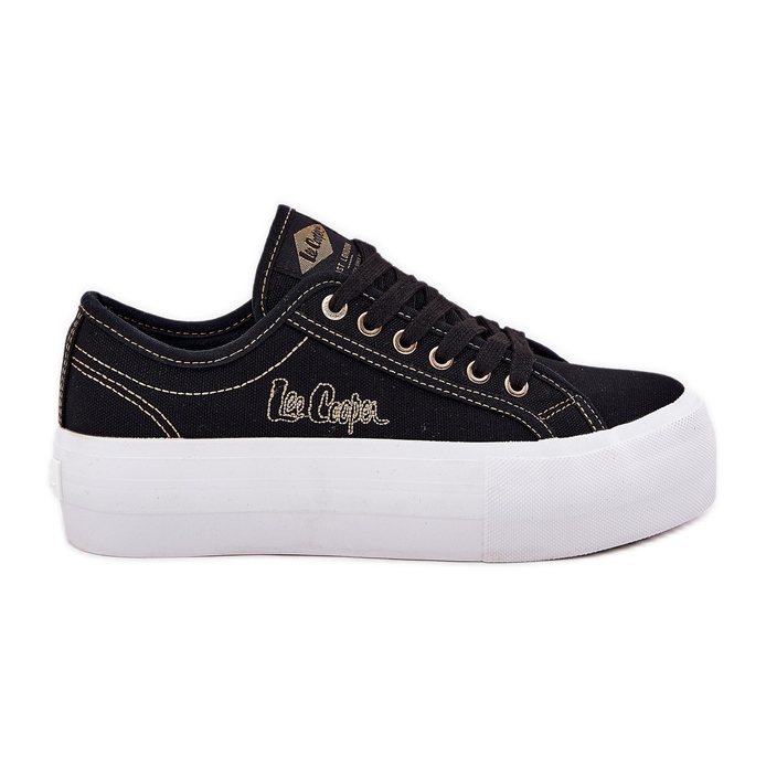 Zapatillas de deporte de material para mujeres en la plataforma Lee Cooper LCW-25-31-3431L negro