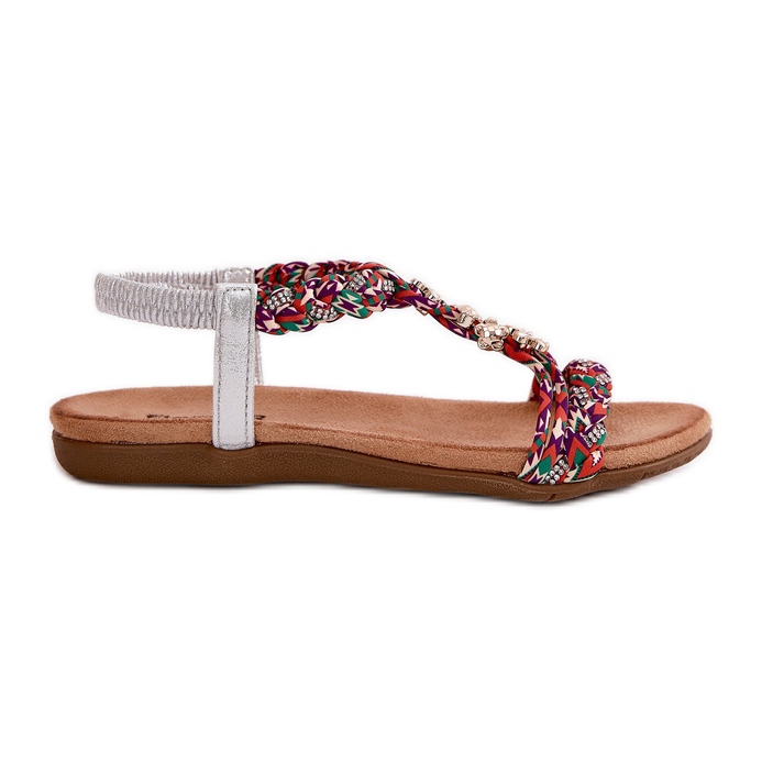 ARTIKER Sandalias de mujeres planas con rayas trenzadas y alfileres artesanales 54C1322 Multikolor multicolor ARTIKER Sandalias de mujeres planas con rayas trenzadas y alfileres artesanales 54C1322 Multikolor multicolor