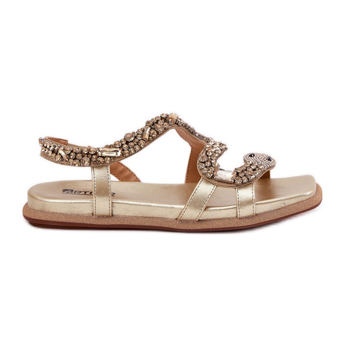 ARTIKER Sandalias para mujeres con decoración Eco Leather manguera Artker 56C1362 Oro dorado