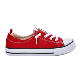 Material de zapatillas para mujeres Lee Cooper LCW-25-02-3298L Rojo