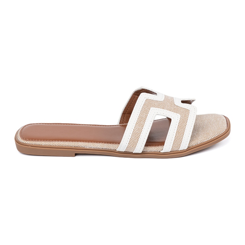 Seastar Chanclas de mujer blancas con suela plana. blanco