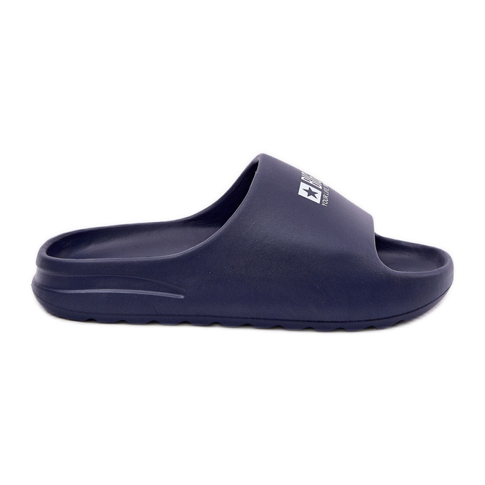 Big Star Zapatillas de espuma masculina con la gran estrella RR174A014 logotipo azul marino