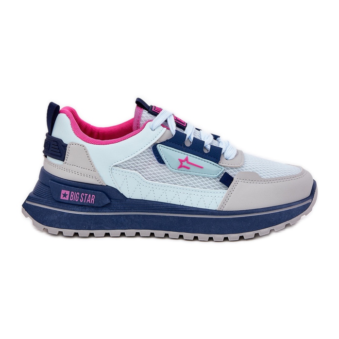 Zapatos deportivos femeninos en la plataforma Big Star RR274A225 Sistema azul de alta polla